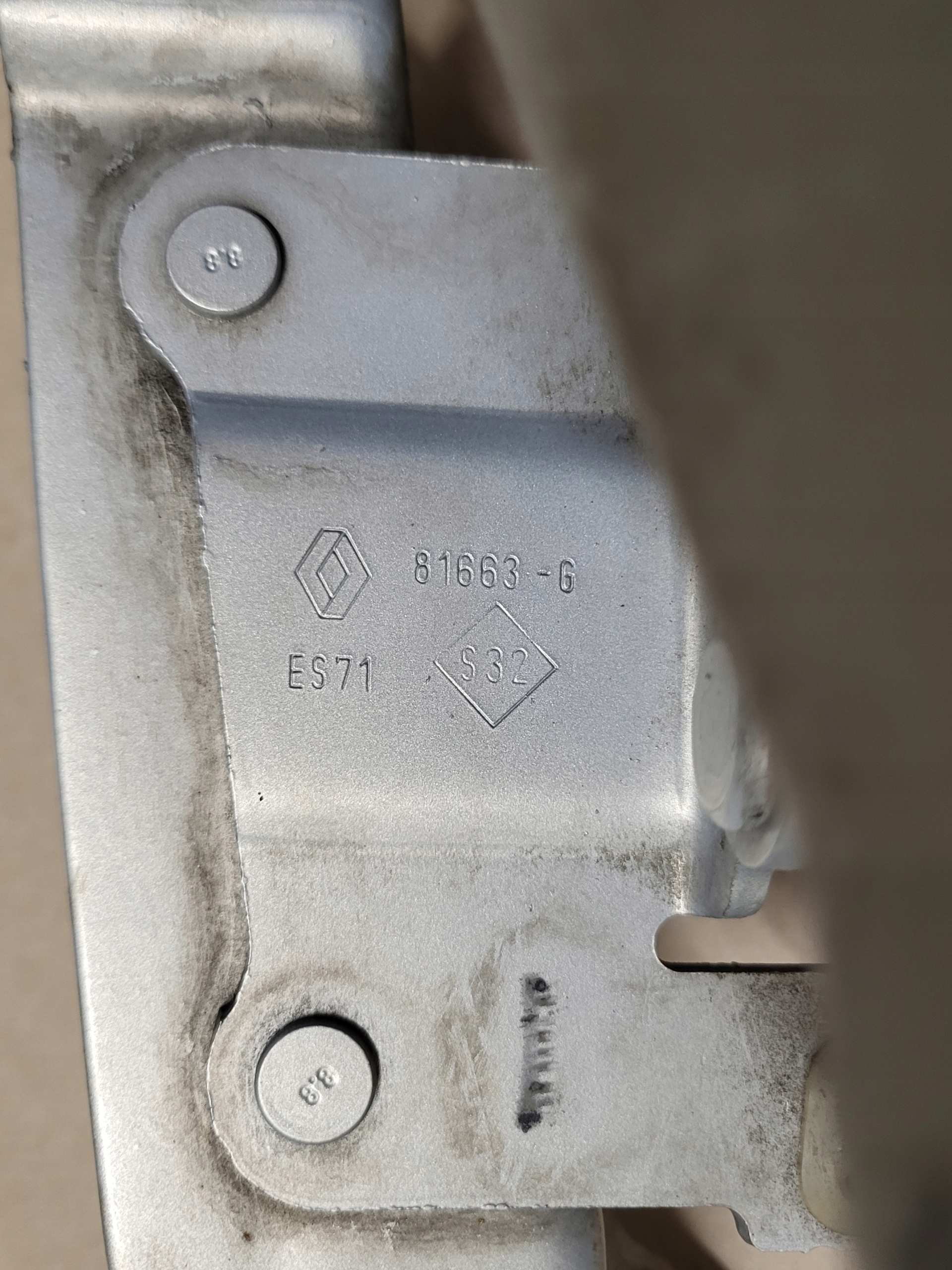 hinge bonnets right console holder RENAULT SCENIC II 2 original SREBRNY