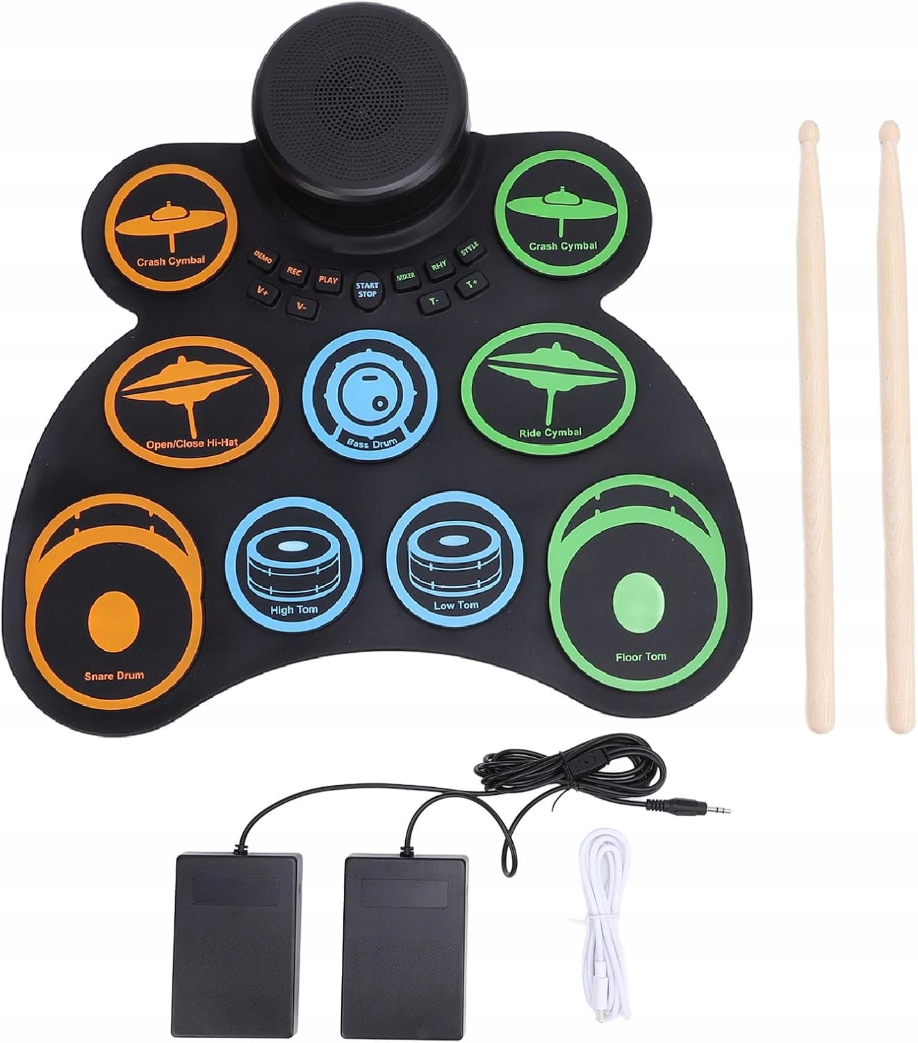 Kompletní Sada Elektronických Skládacích Přenosných Bicích Nástrojů S Pedály