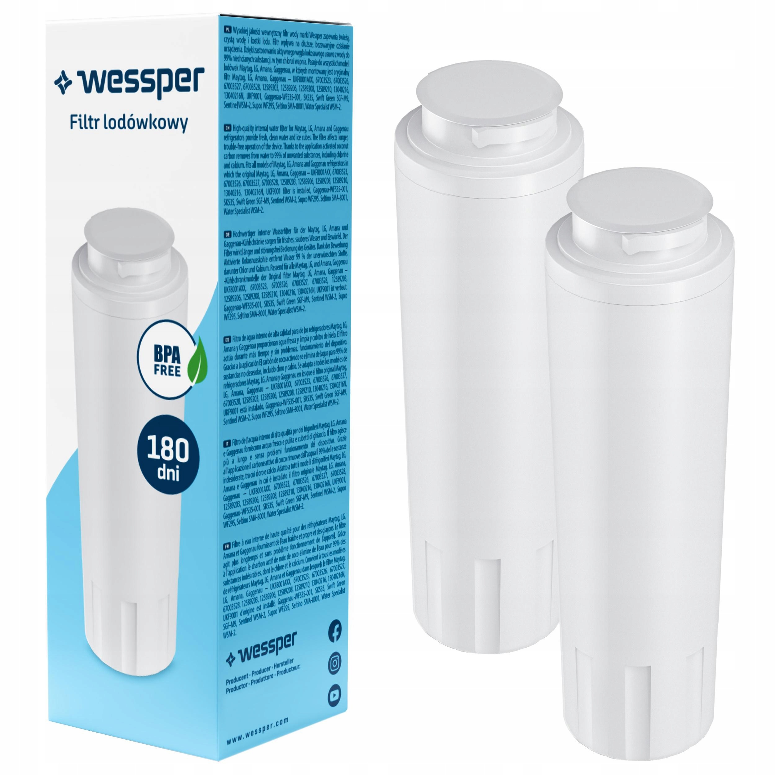2x Filtr Wessper do lodówki Gaggenau zamiennik WF535-001 SK535