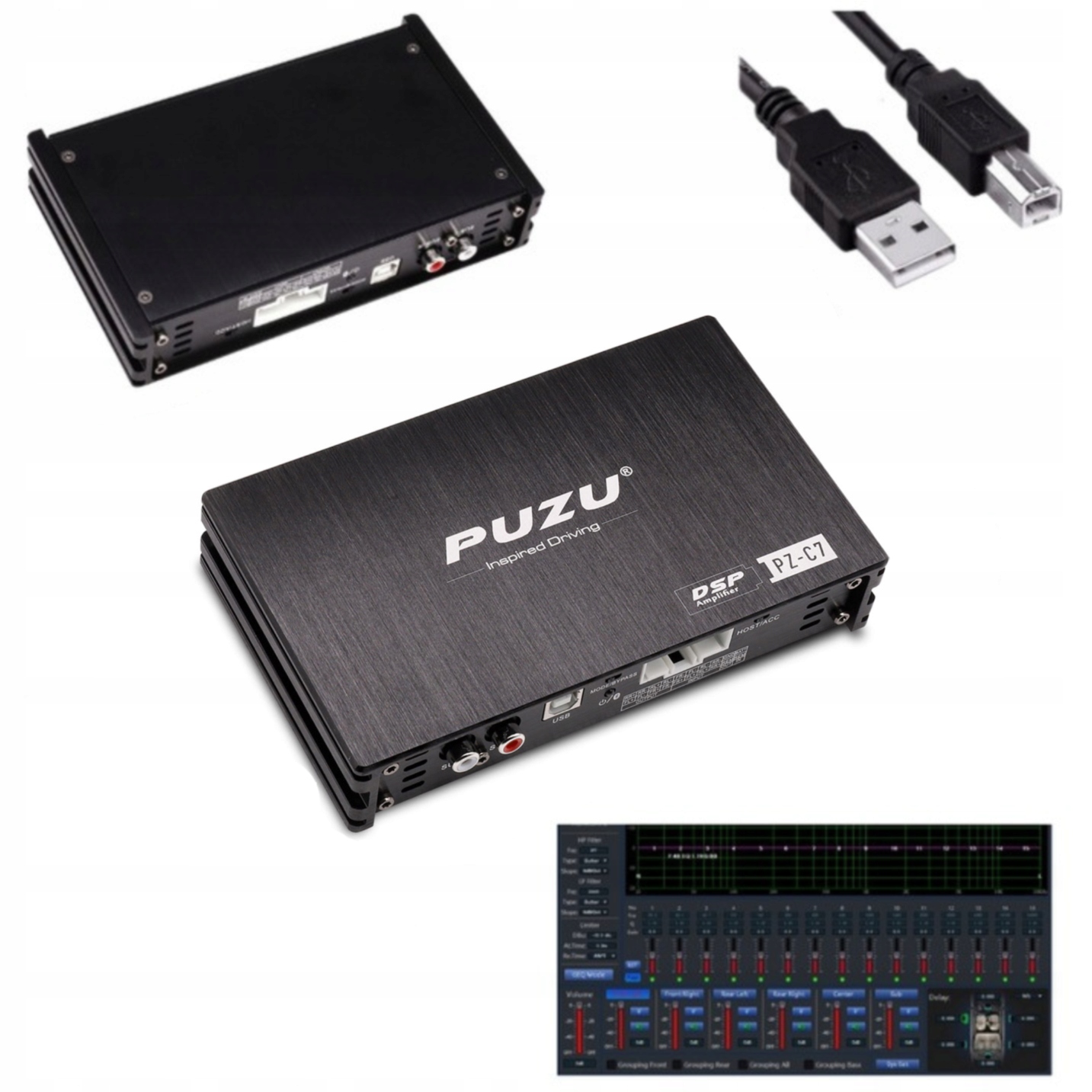 Zosilňovač Dsp Plug&Play pre továrenské rádio Puzu PZ-C7 600 W