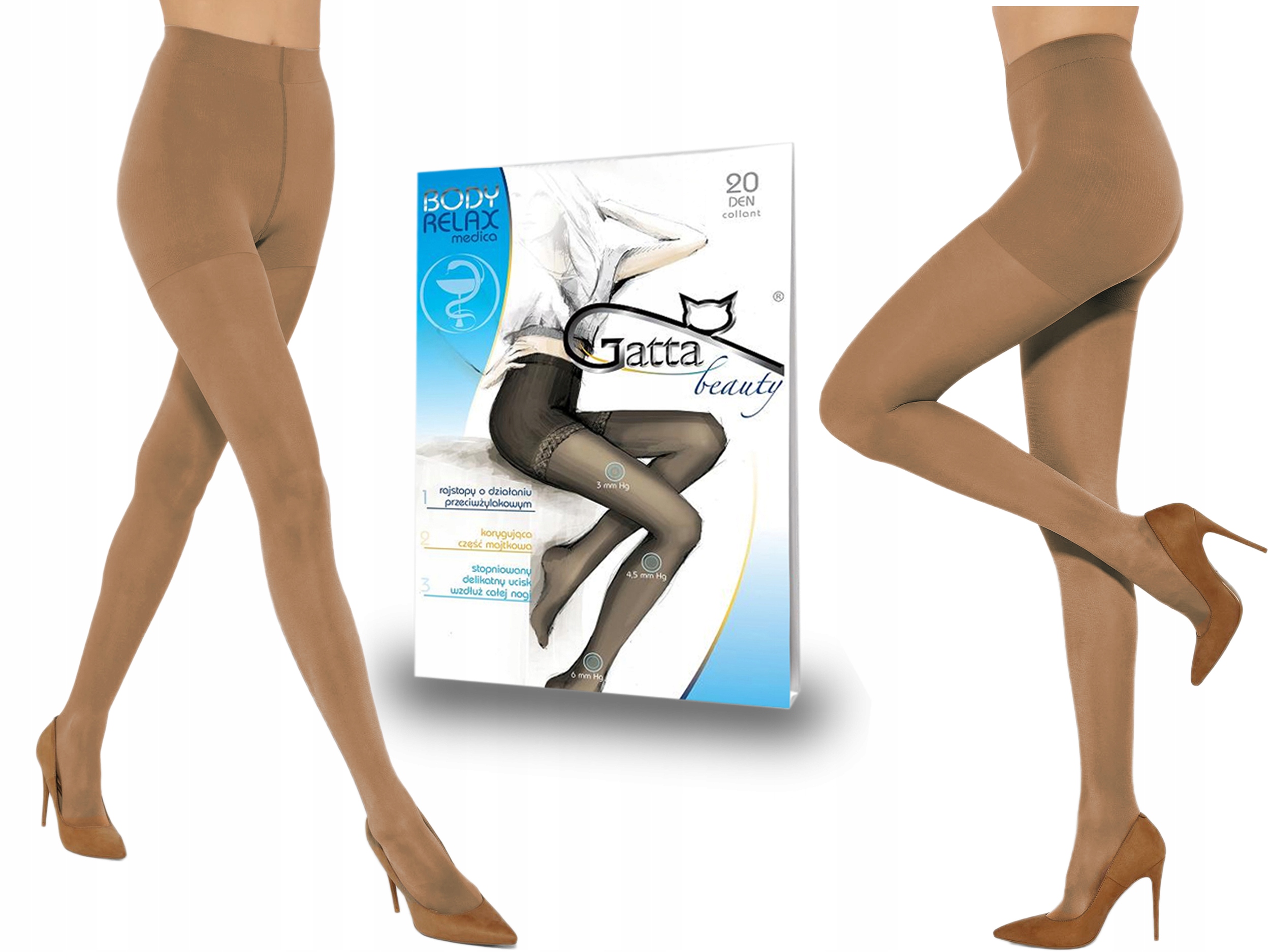 

Rajstopy Gatta Body Relax Medica, 20 den beige 3-M