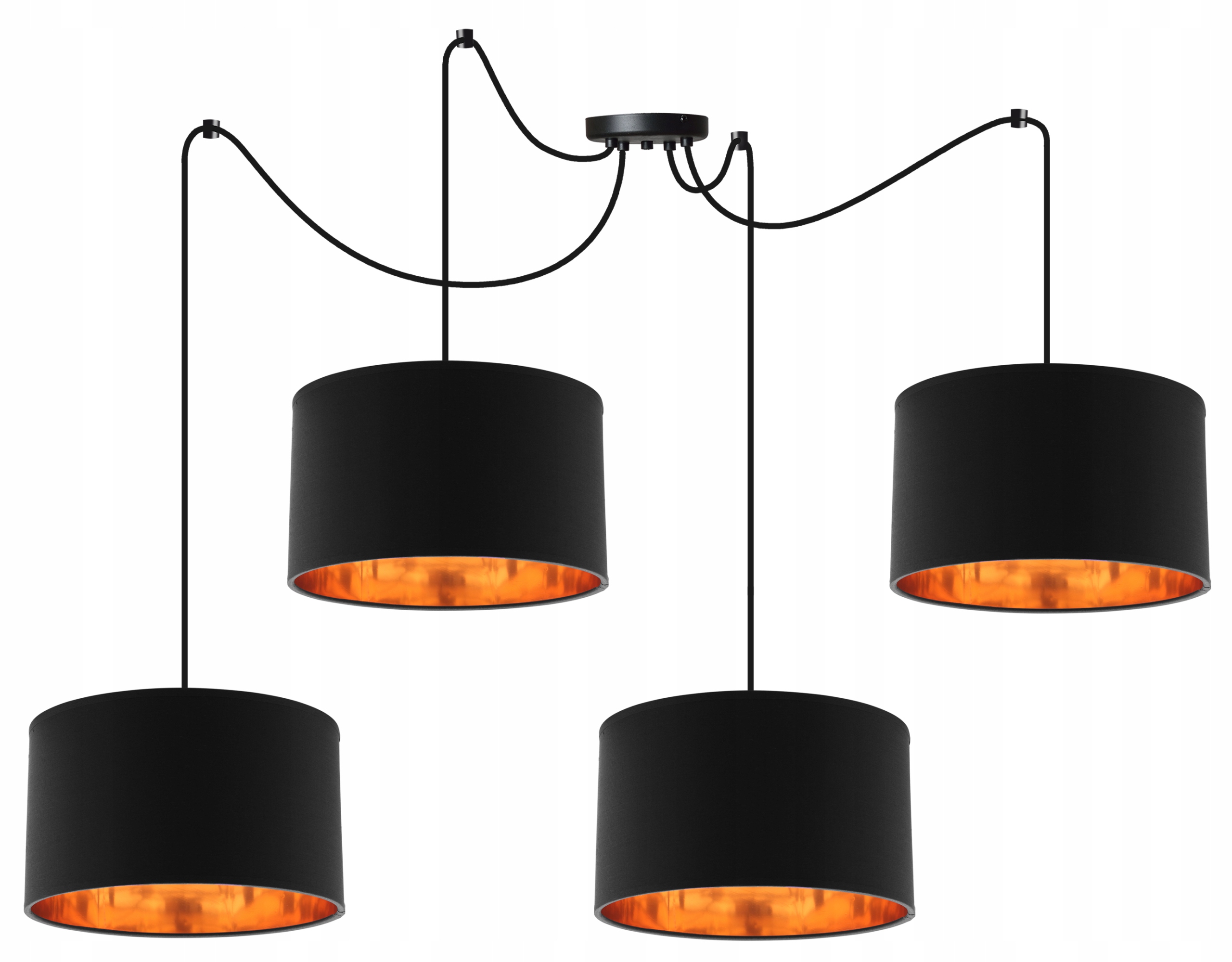 

Lampa Wisząca Pająk Żyrandol Złoty Środek Led