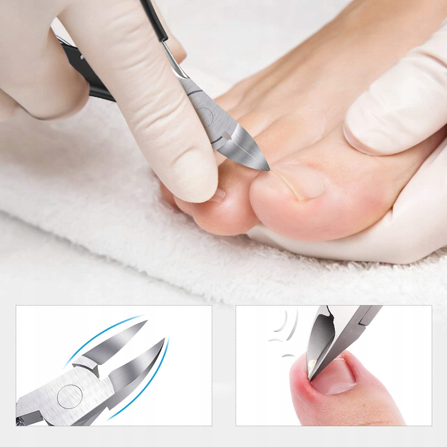 CĄŻKI OBCINACZ DO WRASTAJĄCYCH GRUBYCH TWARDYCH PAZNOKCI + PILNIK + ETUI Stan opakowania oryginalne