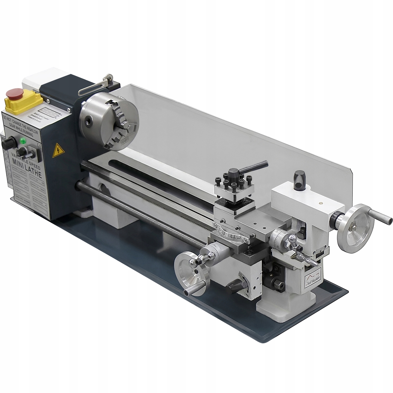 Soustruh na kov 750W 180 x 350mm pro závity kovových ozubených kol s kartáčovaným povrchem