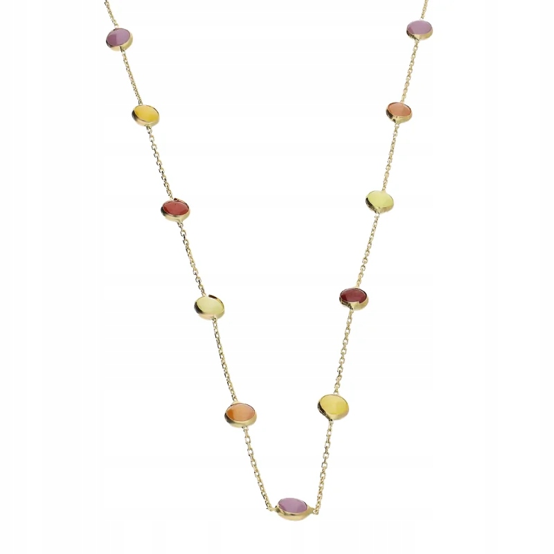 Zlatý náhrdelník 585 s barevnými kameny anker 2.51 g elegance