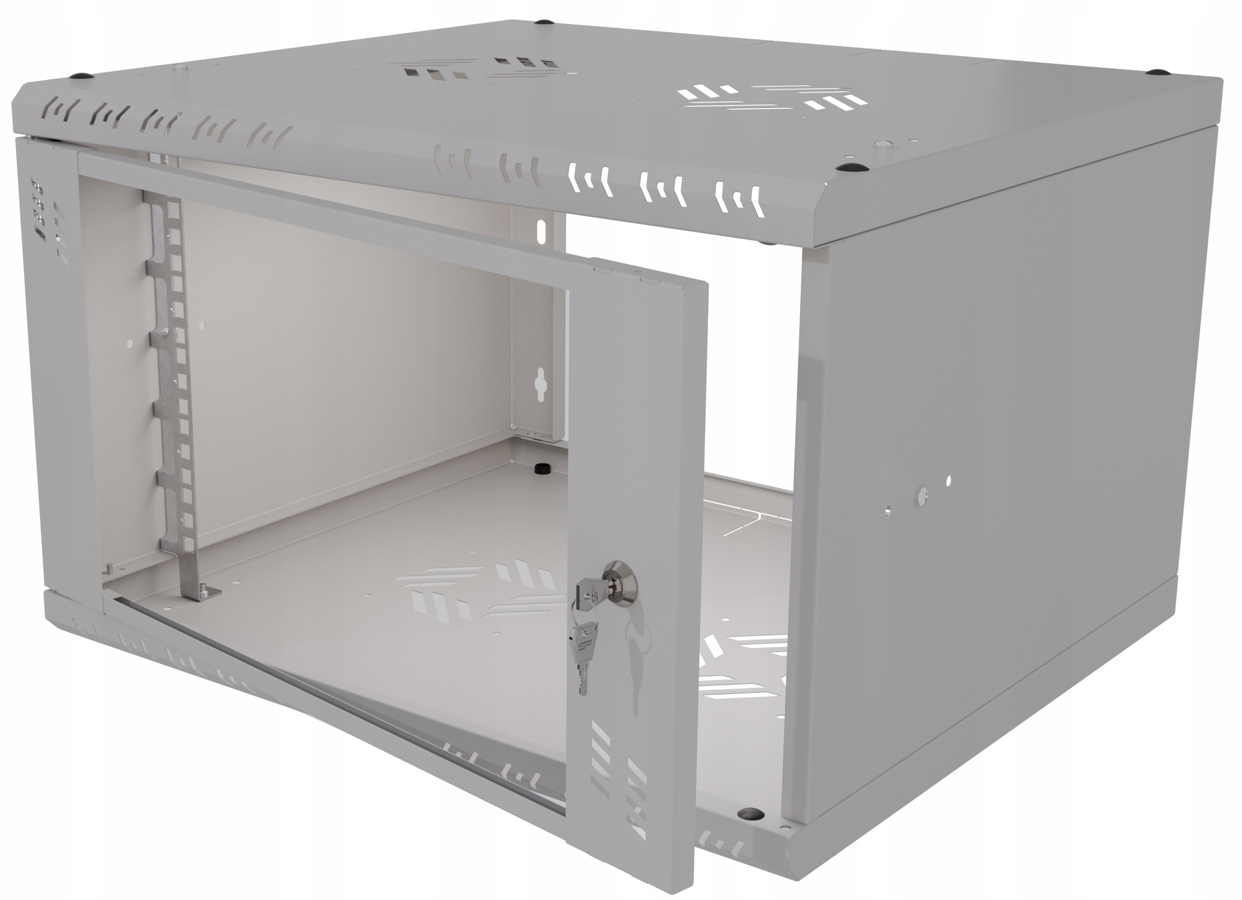 Skříň Rack 19" 6U 450 mm Serverová Závěsná skleněná dvířka Šedá Stalflex