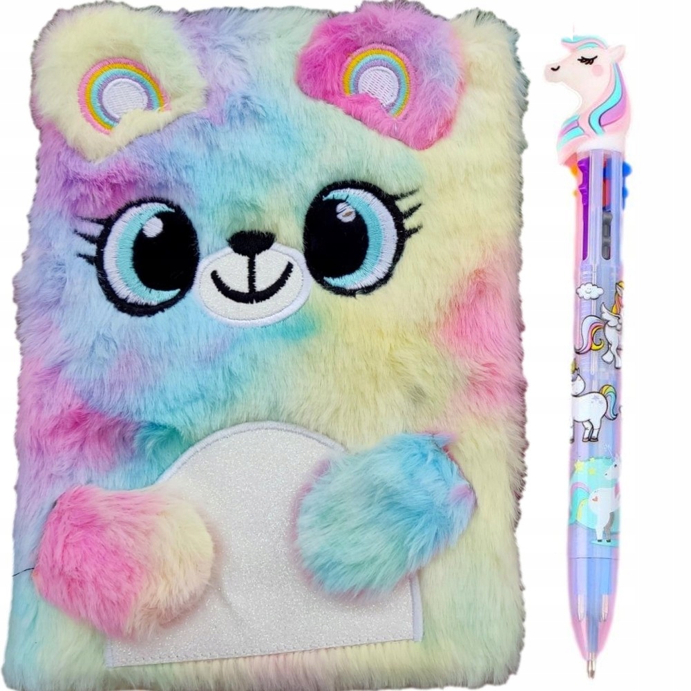 

Notes Szkolny Pamiętnik Włochacz Pluszowy Tęczowy