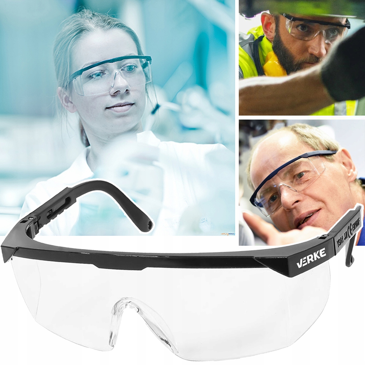 

Okulary Ochronne Robocze Antyodpryskowe Gogle Bhp