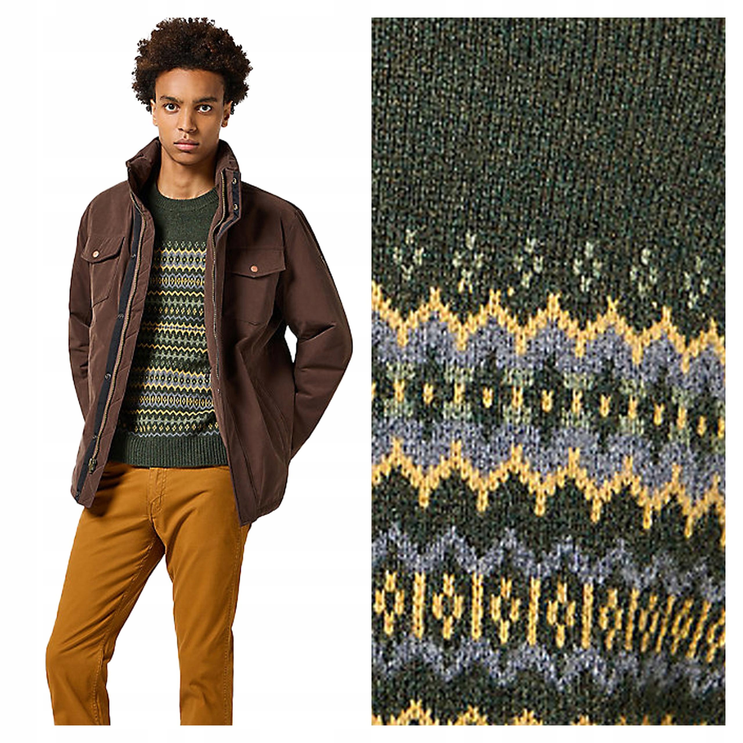Wrangler Fairisle Svetr Pánský Teplý Svetr XL