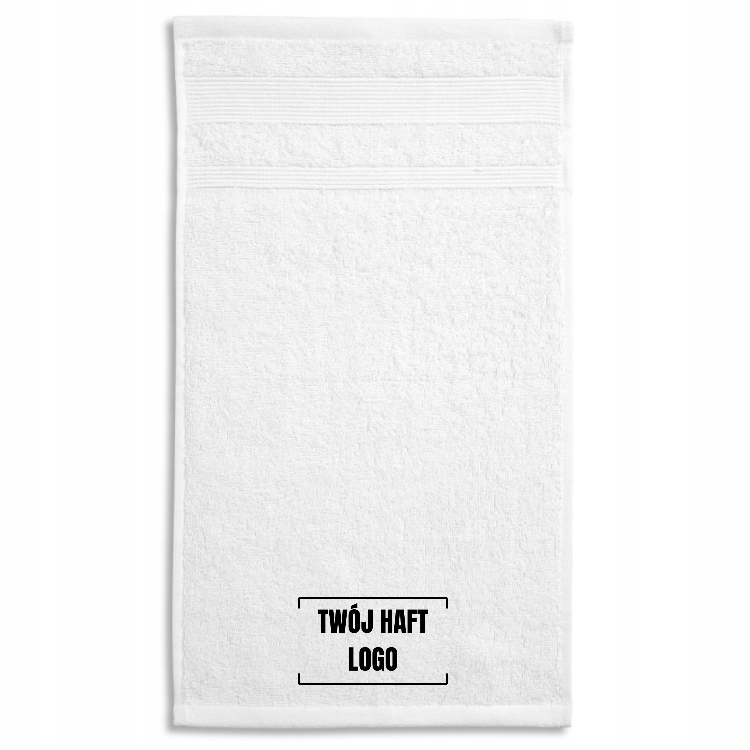 Koupelový Ručník Bavlna Organický Gots 70X140 Vaše Výšivka Logo Text bílý