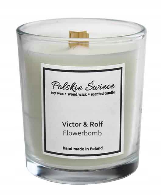 świeca sojowa z drewnianym knotem + Viktor Rolf Flower Bomb