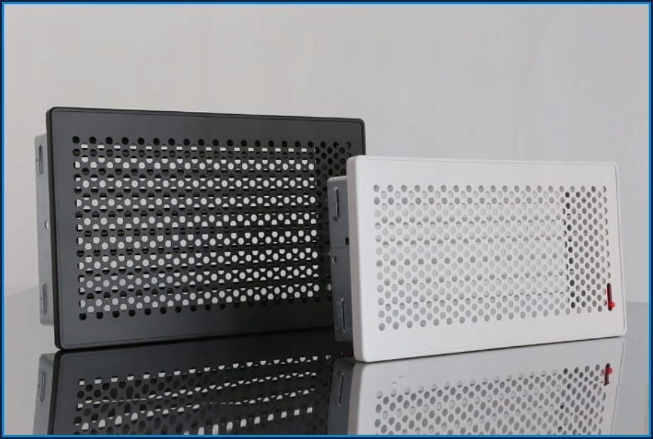 Kratka Ventlab Trend z żaluzją ruchomą 450x170 mm Kolor dominujący biały