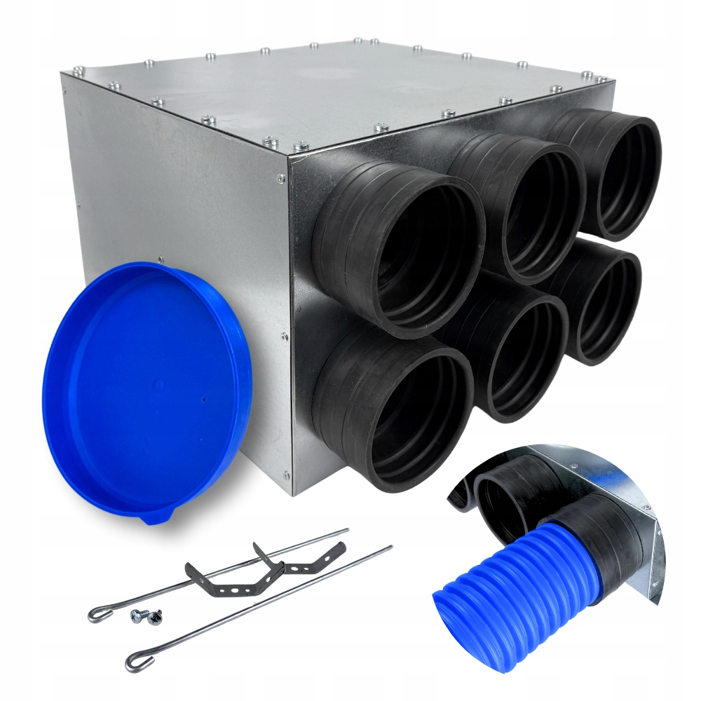 Rozvodná skříň průchozí rozdělovač ventilace fi200 6x90 mm