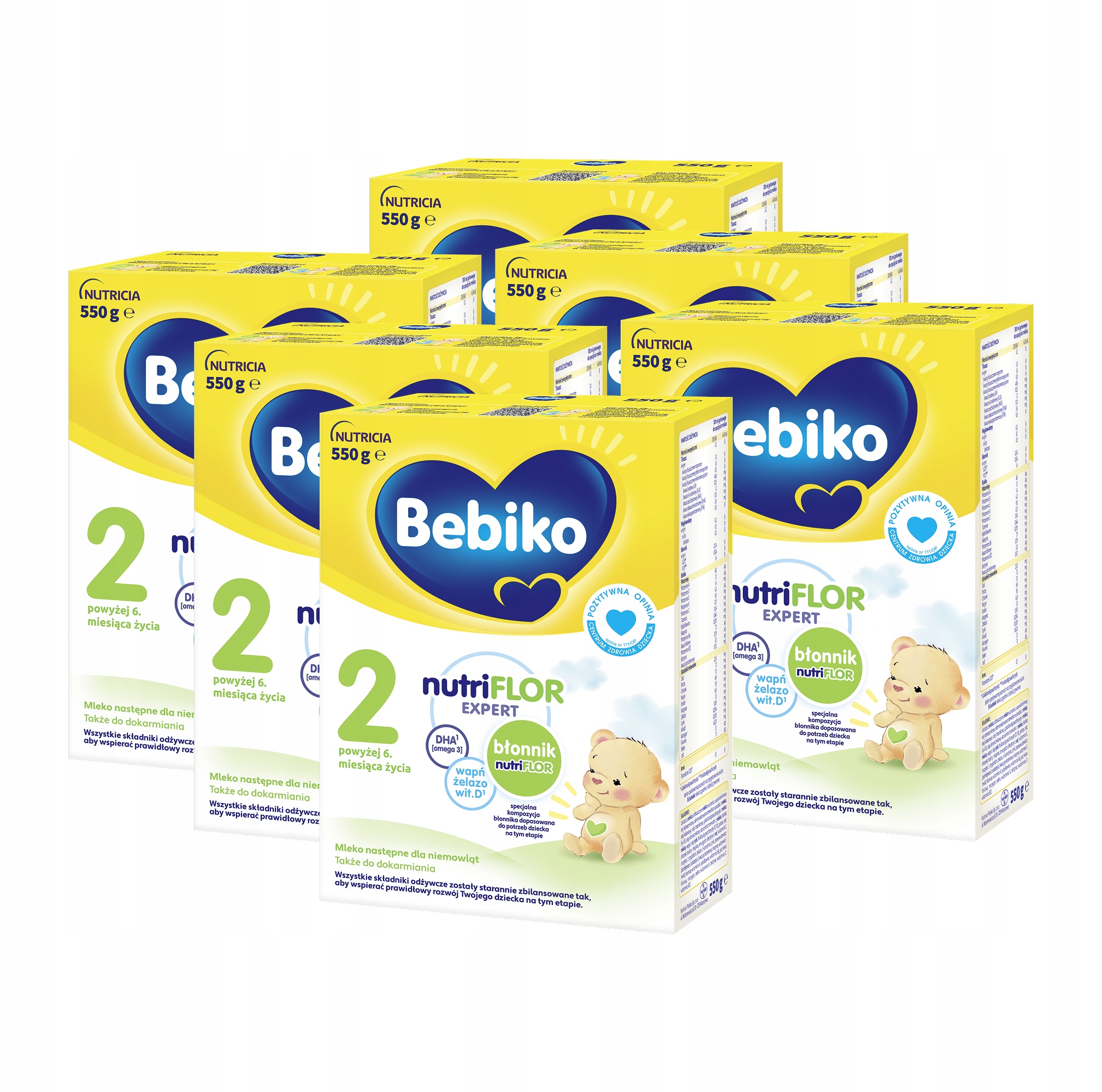 Bebiko NUTRIflor Expert 2 mleko następne dla niemowląt Zestaw 5 x 550 g