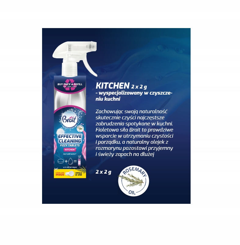

Brait Tabletki do Czyszczenia Kitchen+Butelka