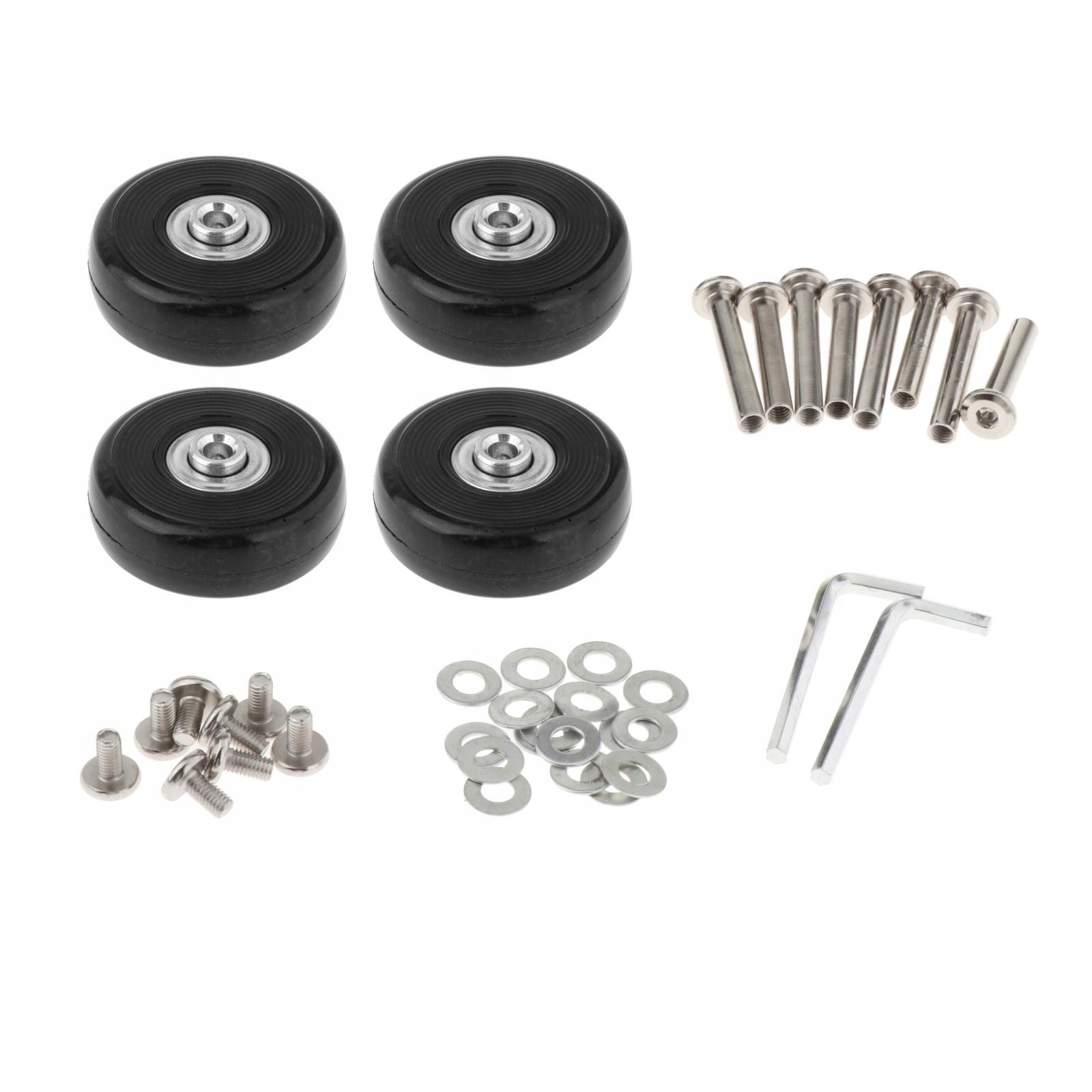 4x wymienne śruby do kół walizki z kluczem narzędzia do naprawy wyciszenia 53X18mm Wzór dominujący inny wzór