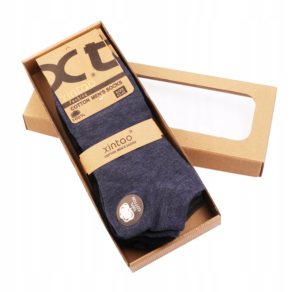 STOPKI MĘSKIE SKARPETY BAWEŁNA PUDEŁKO 5 PAR 43-46 Zestaw tak