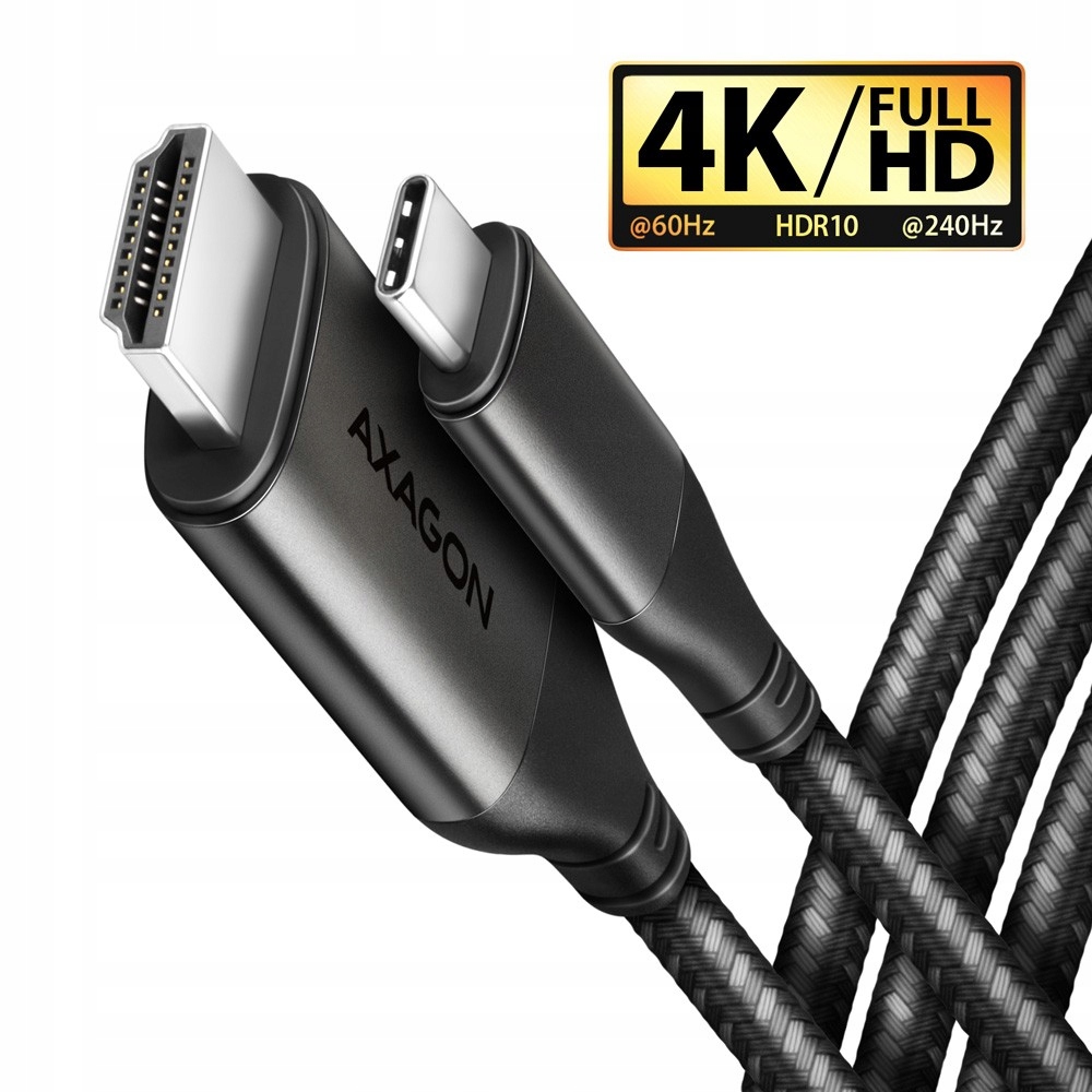 Kabel Adapter USB-C - HDMI 2.0 4K/60Hz Alu 1.8m