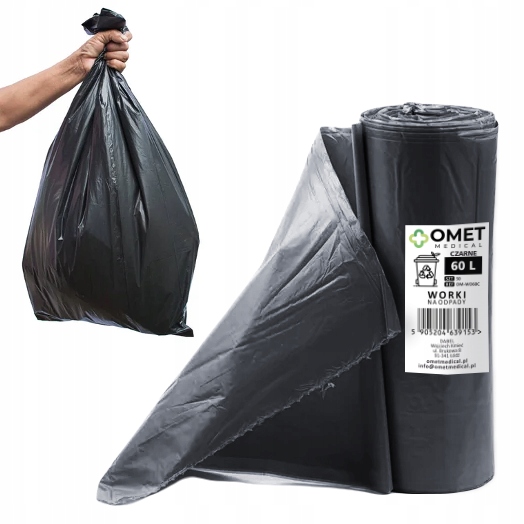 

Worki Na Odpady Śmieci Czarne Ldpe 60L 50 szt.