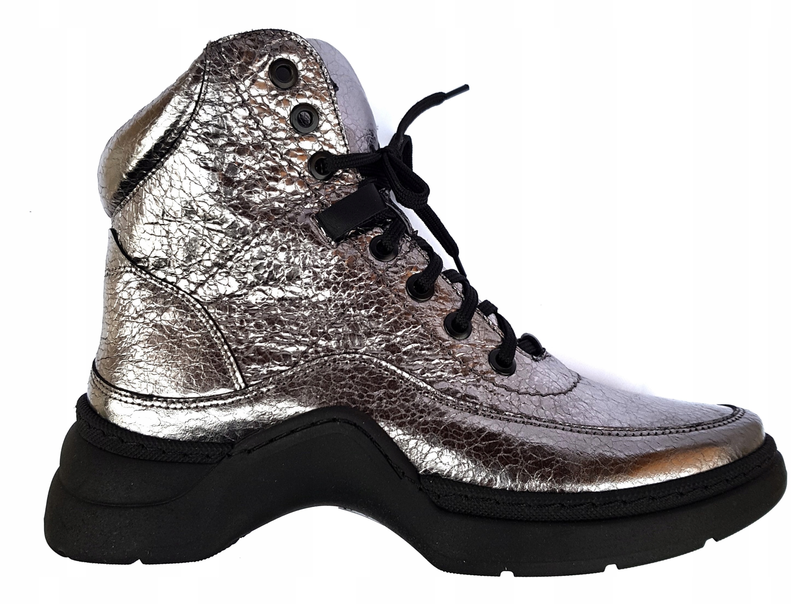 Nessi 19647 Kotníkové Boty Nikl 814 kůže lico vel 36