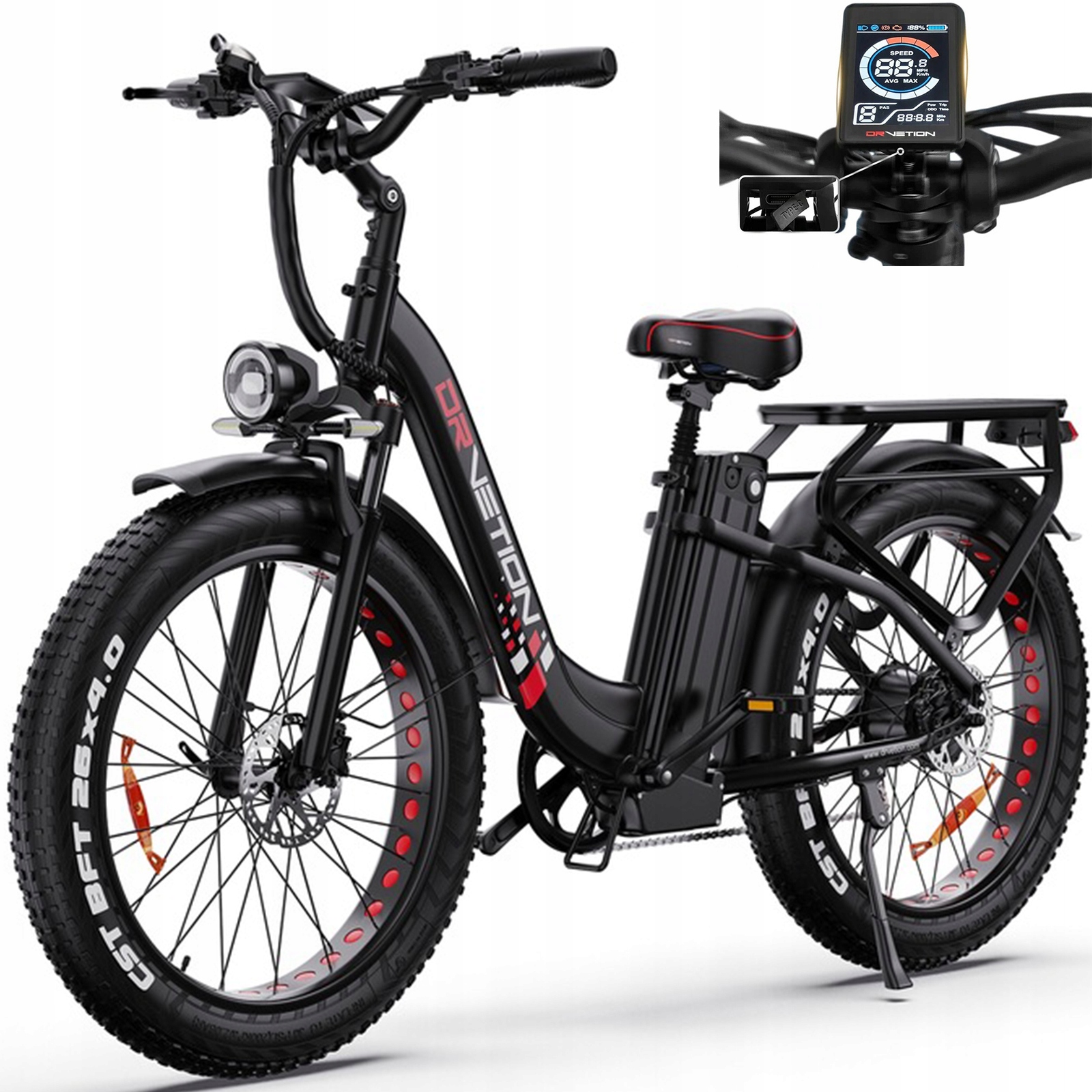 26" Elektrické kolo Drvetion CTR26 1000W Samsung 48V20AH 50KM/H 100NM