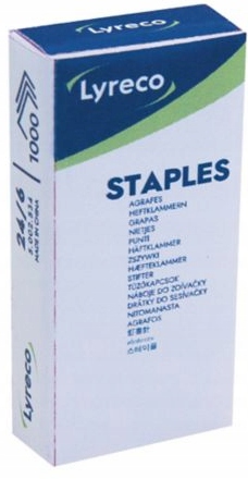 

Zszywki 24/6 w opakowaniu 1000 sztuk Lyreco