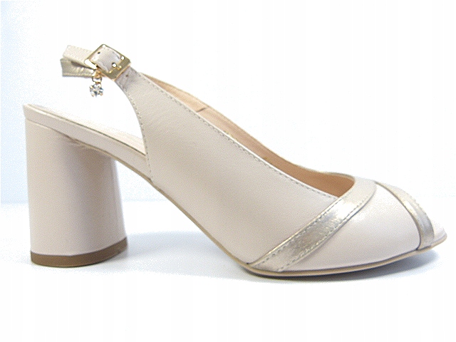 Béžově zlaté dámské sandály na podpatku Sala 37