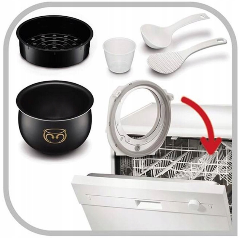 TEFAL Multicooker 45w1 5L Stal Nierdzewna Wyświetlacz LCD Książka Przepisów — miniatura 9