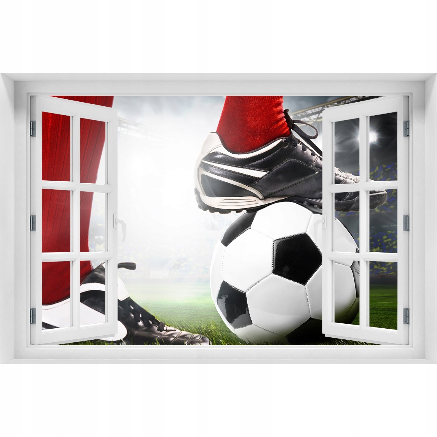 

Naklejka na ścianę 3D Okno Nogi piłkarza 120x80
