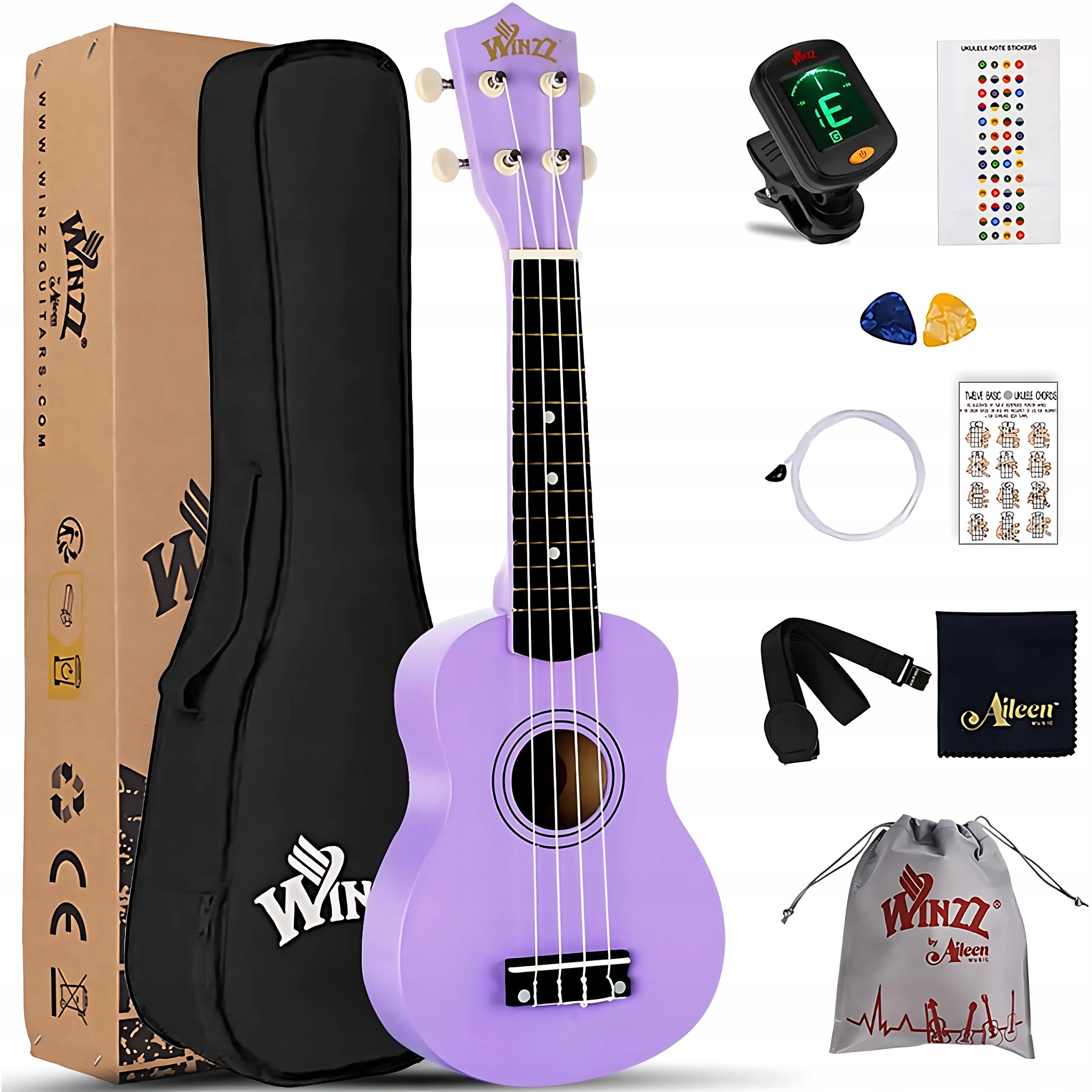 FÁBÓL KÉSZÜLT SZOPRÁN UKULELE GYEREKEKNEK + HASZNOS KIEGÉSZÍTŐK KÉSZLET