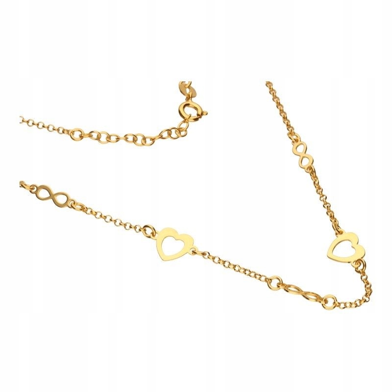 Pozlacený stříbrný náhrdelník pro ženu 925 nekonečna srdíčka, módní