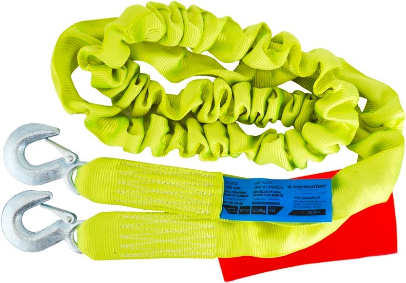 Linka holownicza Carmotion elastyczna 3000 kg z hakami 4 m
