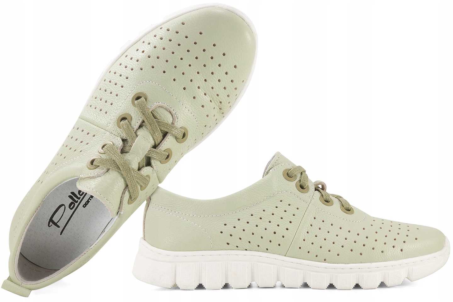 Pollonus 1485 Dámské Kožené Polobotky Mátové