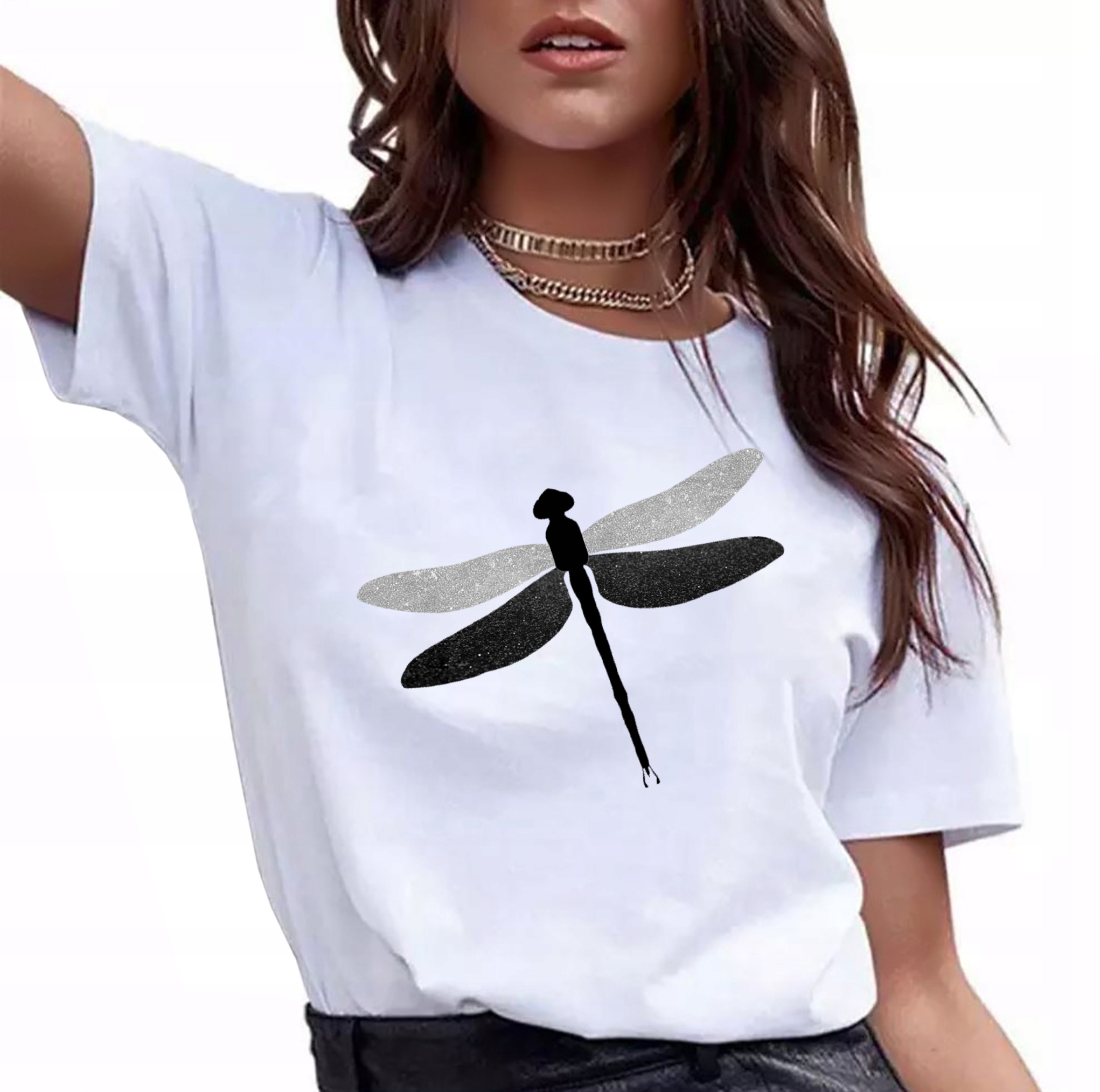 Bluzka koszulka damska z nadrukiem ważka XXL