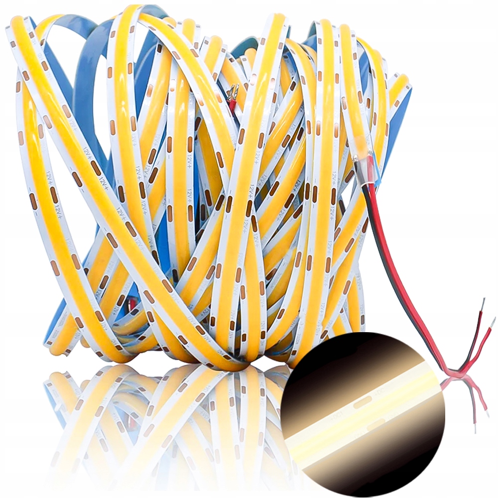 

Taśma Led Neon Cob 12V 12W/m 8mm Biała Ciepła 5M