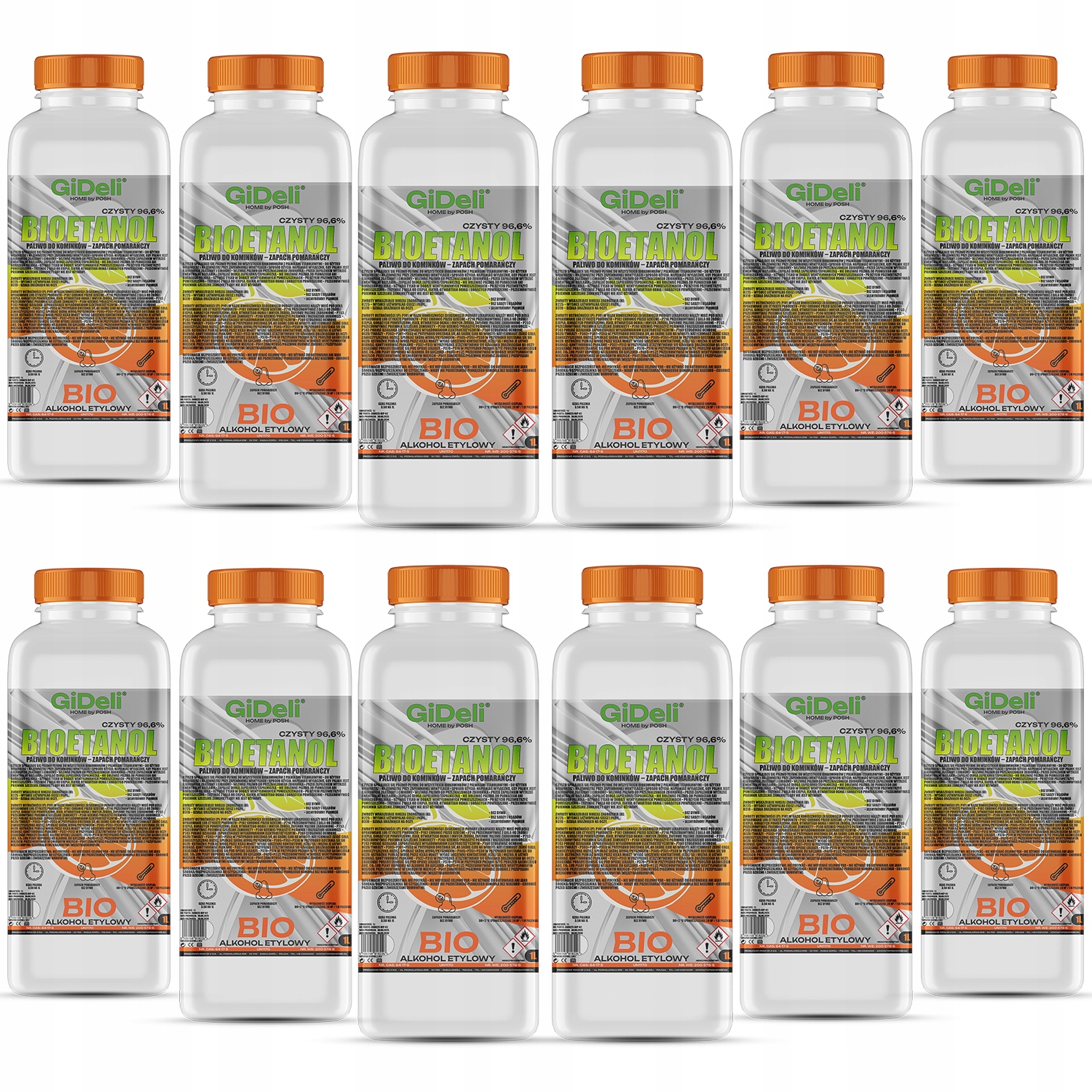 Bioetanol do krbu 12x 1L vôňa pomaranča biopalivo