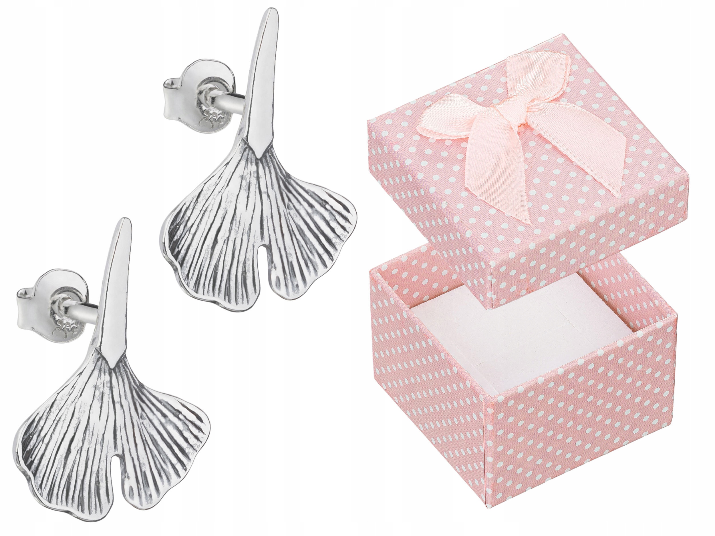 Stříbrné Náušnice List Ginkgo Biloba Velké Dámské Puzety Listy Lístky Ginkgo