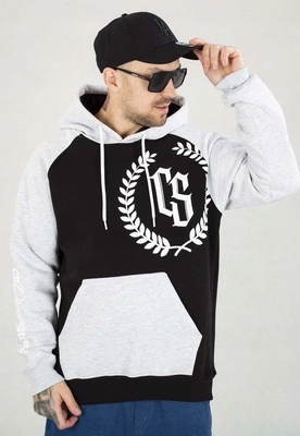 Mikina Tmavá Zóna S Kapucí Cs Reglan černo šedá