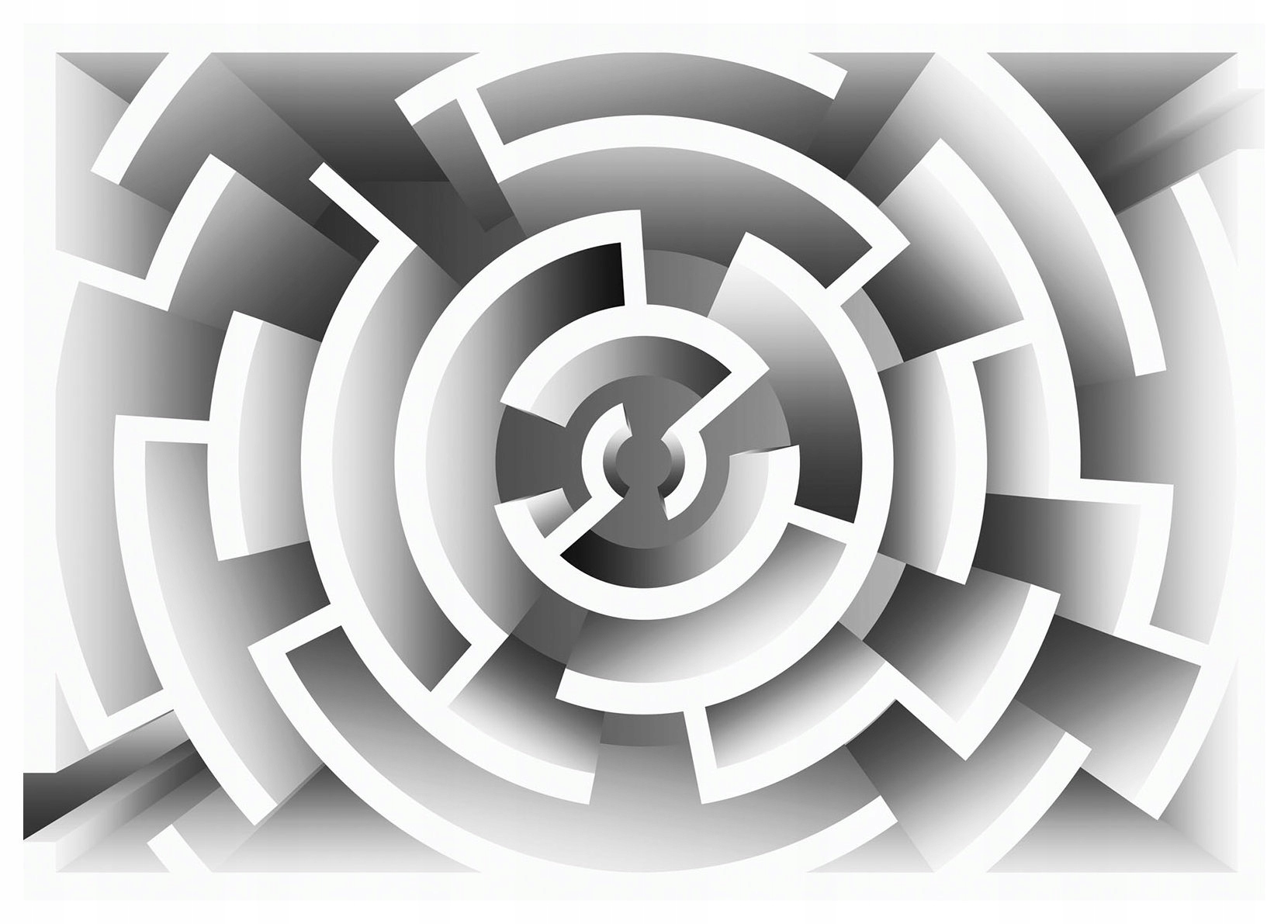 Fototapeta Abstraktný labyrint Ilúzia Hlboké šedé odtiene 350x250 lepidlo