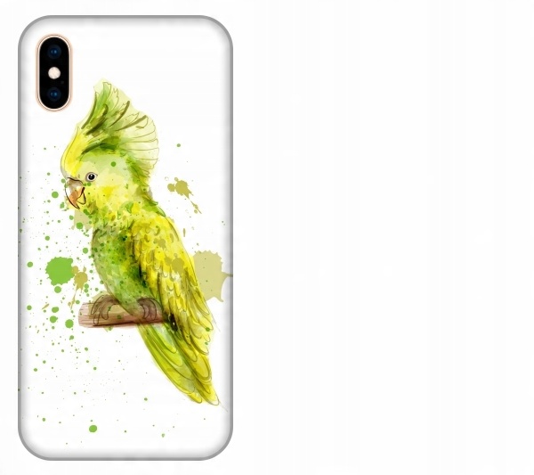 

Etui pokrowiec iPhone Xs Max Ptak papuga akwarela