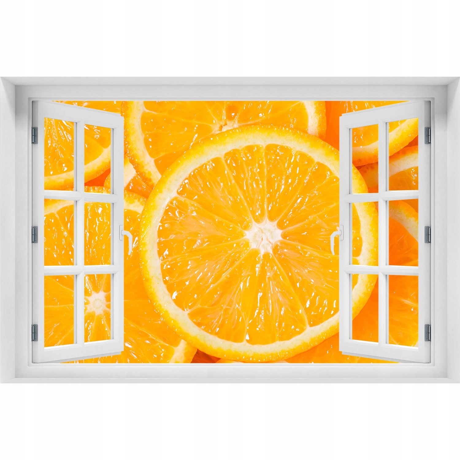 

3D Okno Naklejka ścienna Plastry pomarańczy 90x60