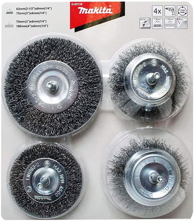 

Makita Inox Szczotki (4SZT) Druciane Wkrętarki New