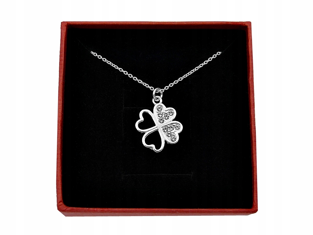 

Srebrny Naszyjnik Koniczynka + Łańcuszek 45cm