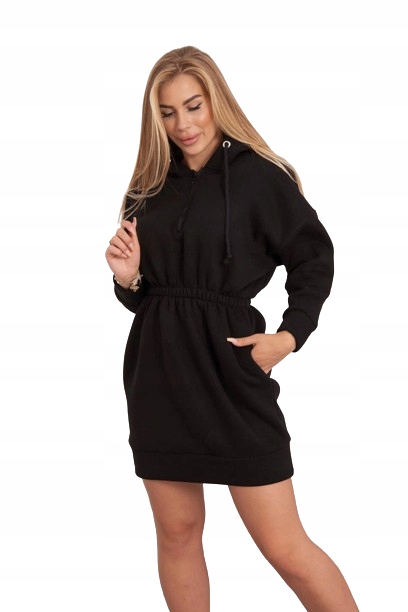 Šaty s s kapucí, černá