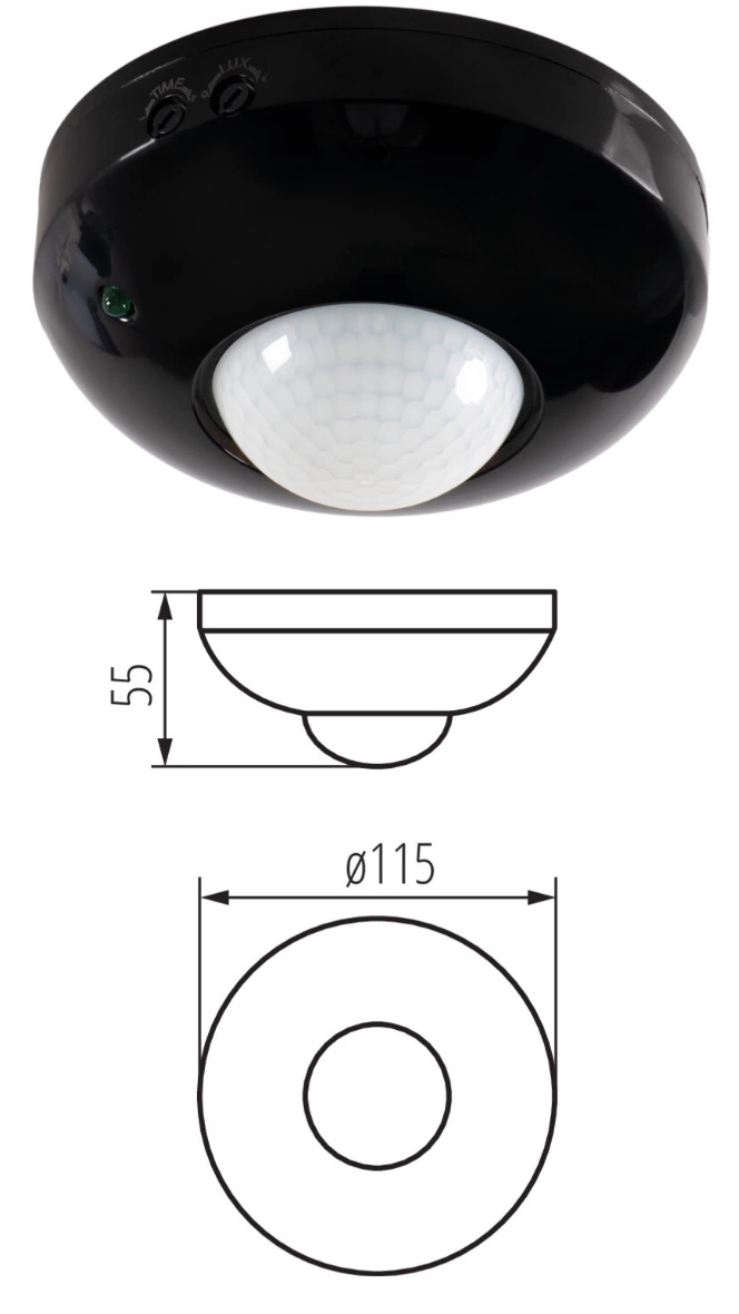 Czujnik Ruchu 360st do LED Kanlux ZONA JQ37 Czarny Typ czujnik