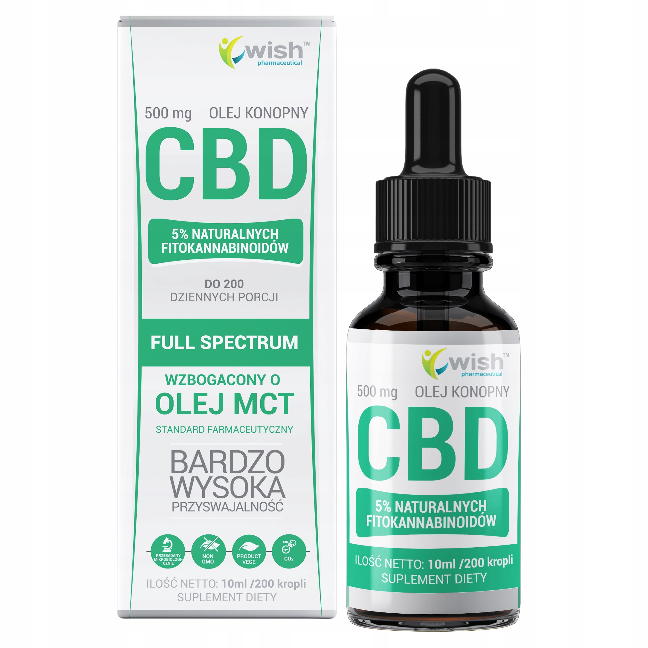 

Olej Konopny Cbd 5% 500mg Full Spectrum+mct 10ml
