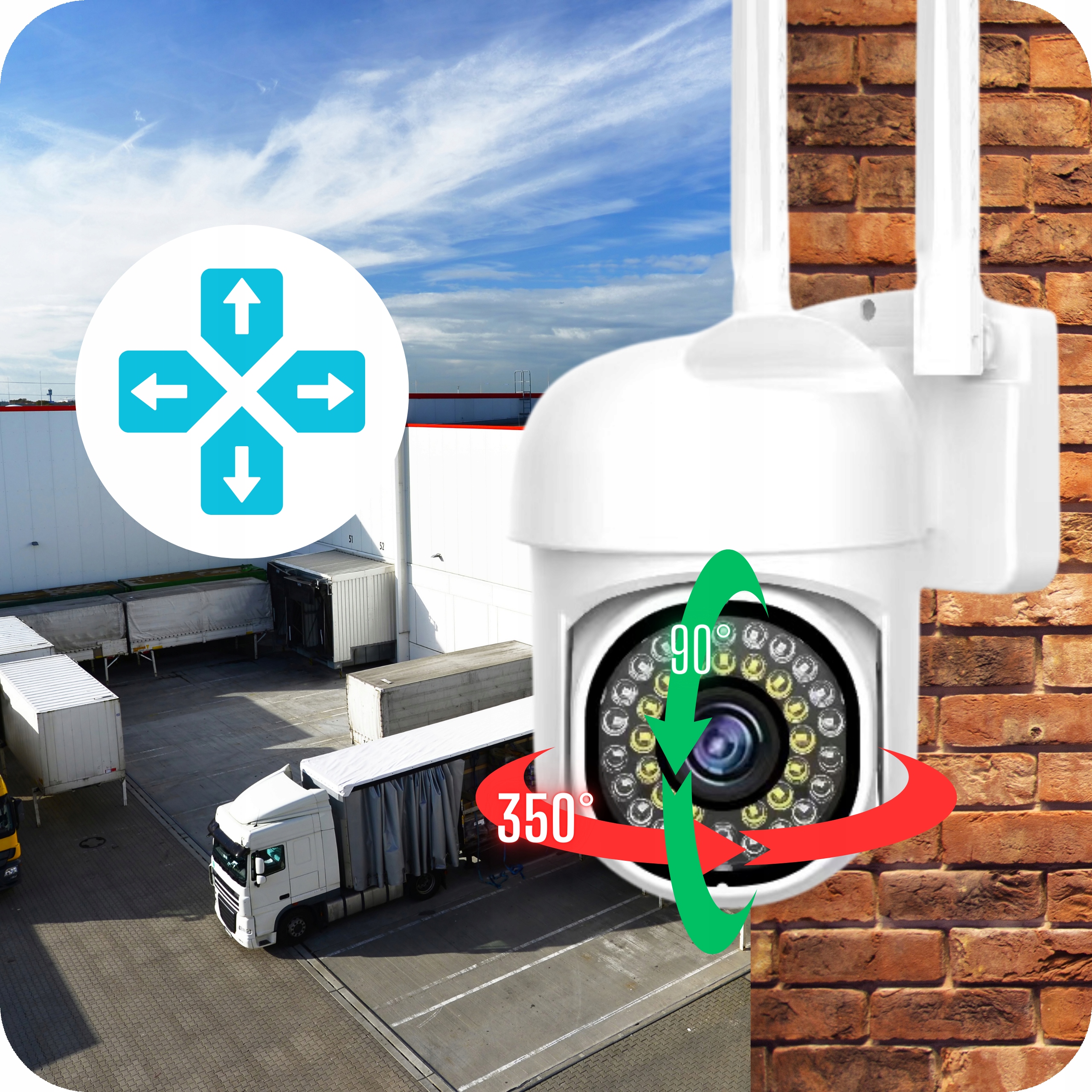 KAMERA ZEWNĘTRZNA OBROTOWA WIFI SMART 5MP ZOOM DETEKCJA QUADHD PODCZERWIEŃ Kod producenta MONITORING DOMU KAMERA BEZPRZEWODOWA QUADHD