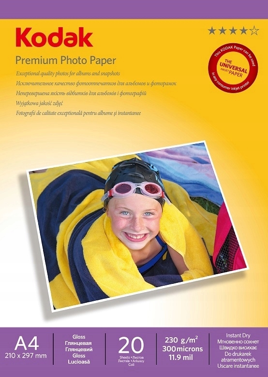 

Papier Fotograficzny Kodak Premium A4 230g 20ark.