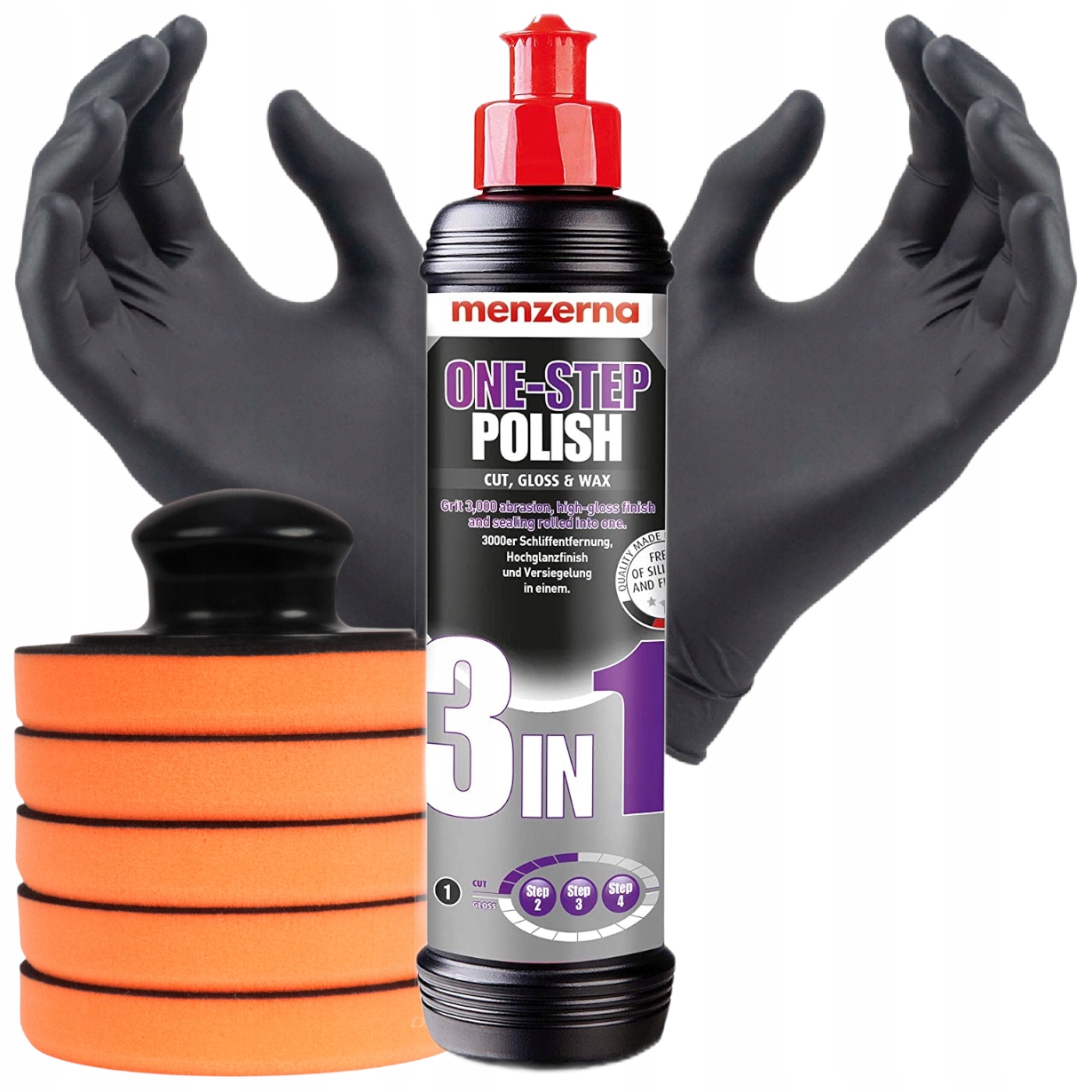 Pasta Polerska Menzerna 3in1 3w1 Do Ręcznego Polerowania Zestaw 5 x Pad