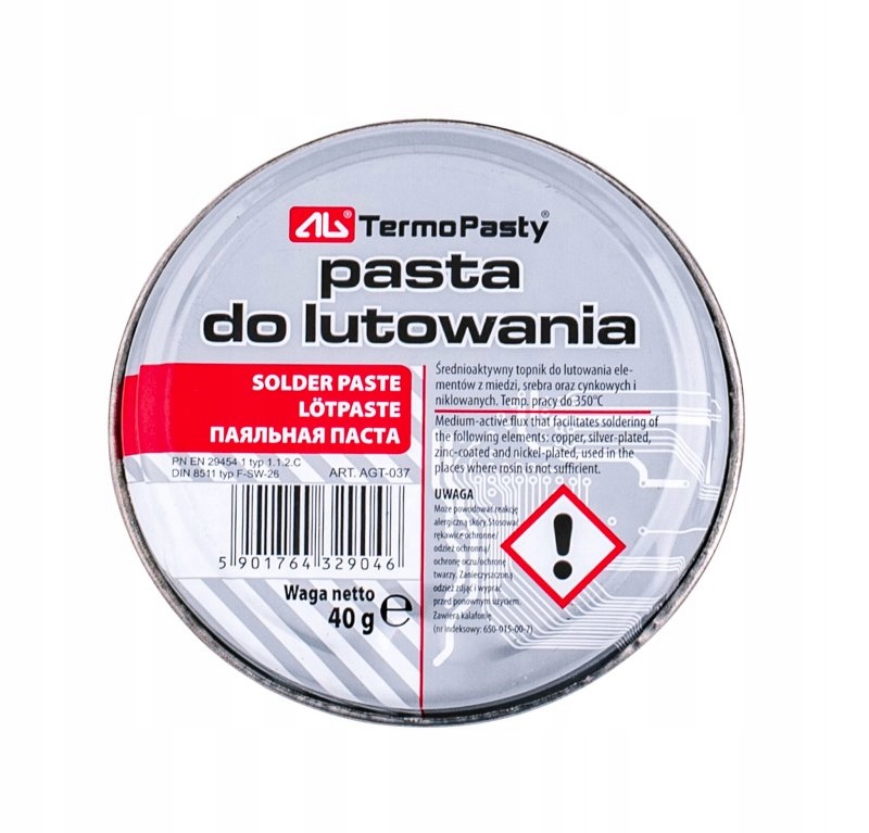 Pasta Do Lutowania Topnik 40g Ag Termopasty Pasta Lutonicza